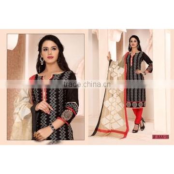 Gorgonize Black Cotton Churidar Suit/wholesale churidar Suit