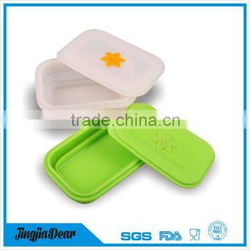 BPA free silicone foldable lunch box, disposable lunch box container