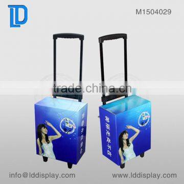 new design pop pos strong cardboard trolley box with 8 years experience