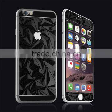 Hot sale!!! Full Screen Cover Tempered Glass Screen Protector For Iphone 6 plus,3D diamond with five colors screen protector