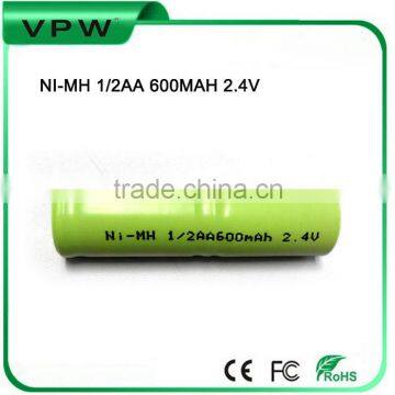 600mAh 1.2V 1/2AA Ni-MH battery