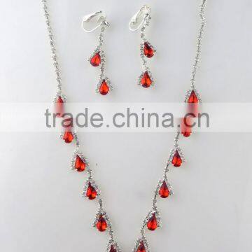 Wholesale hot selling women fashion indian ruby beads necklace set