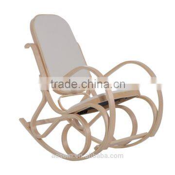 HomCom 35" Victoria Bentwood Rocker Rocking Chair - Cream