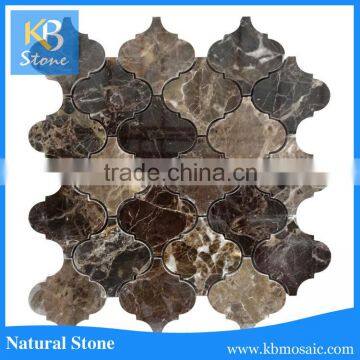 Chinese dark emperador marble mosaic tile, natural brown marble