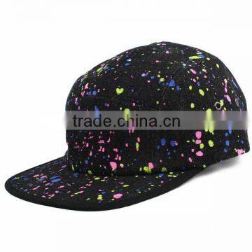 Galaxy 5 Panel Hat Printed , 5-Panel Hat Printed Pattern 5 Panel Strap Back Caps , Galaxy Space Black Leather Strap Hats photo-3