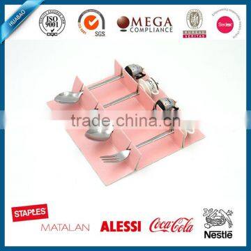 Portable Stainless Steel Flatware With Cute Polyresin Handle, 4pcs Polyresin Cutlery, Rachet Set