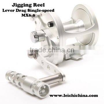 Lever drag single speed cnc machine cut fishing jigging reel