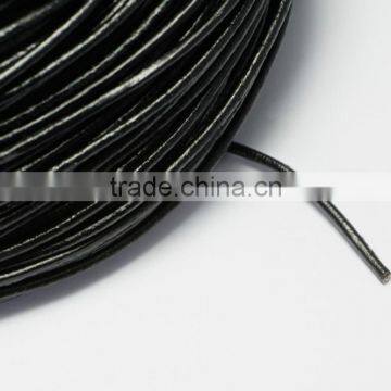 2mm Leather Cord in Black, Round Genuine Leather Cord. Great Cord Supplies for your Jewelry Project