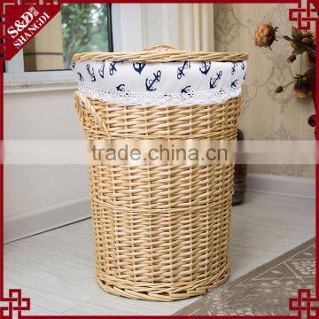 S&D Handweaved Washable Plastic Rattan Laundry Basket for Hotel Hamper Basket photo-3