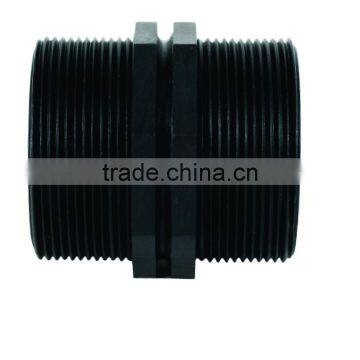 Black Plastic Male Round Irrigation Nipple In Two Sides