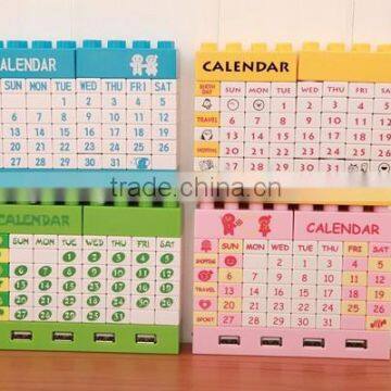 Creative USB HUB DIY Blocks Usb 2.0 Hub Calendar With Bluetooth/usb Hub With Cable/Executive DIY Desk Calendar 2015 photo-3