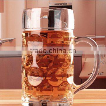 large size Stein Beer Mug/1 Liter clear glass