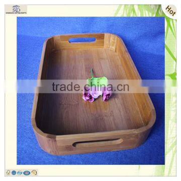 Great Quality Japanese Serving Laser Cut Wood Bamboo Tray photo-3