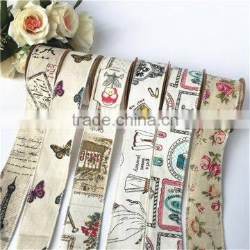 Cheap Wholesale Cotton Linen Butterfly Ribbon photo-2