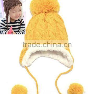 Baby Hat Warm Winter Cap For Baby Boy Girl Children's Crochet Earflap Hats Caps photo-2