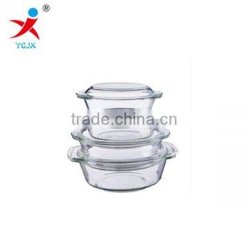 Heat-resistant glass bowl, glass tableware used for microwave oven baking tray, glass pot 4 times