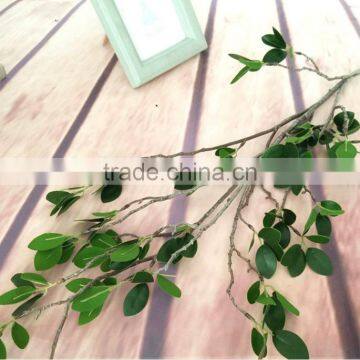 112cm Tree Branches Green Fake Plastic Leaves for Decoration and Sale