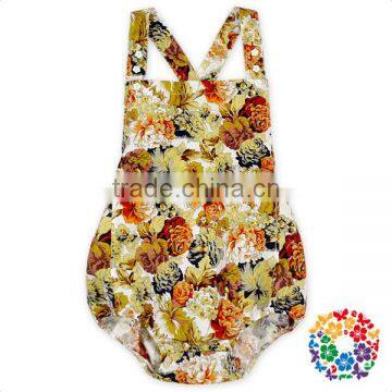 Infant Baby Summer New Backless Playsuit Floral Vintage Girl Rompers Jumpsuit photo-3