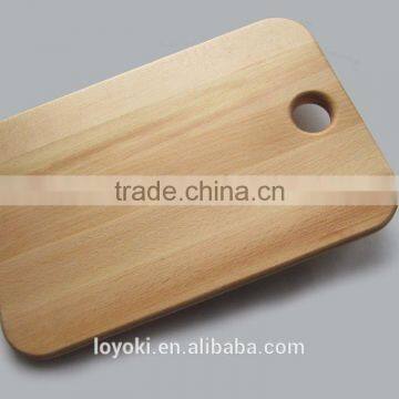 Best Organic Natural Beech Wood Cutting Board With Holder Hole 13-3/4"x9"x3/4" Chopping Board With Groove photo-3