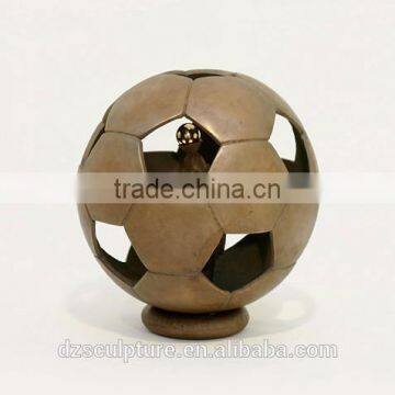 Abstract bronze basketball sculpture