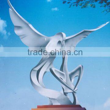 Stainless Steel Large Bird Sculpture Mother Feed Baby Bird photo-2