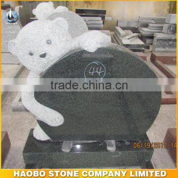 Wholesale Price For G654 Dark Grey granite Teddy bear headstone