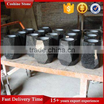 Beauty Blue Pearl Stone Cemetery Vase For Gravestone photo-2