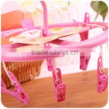 C186 Drying Clothes Plastic Hanger With Clips Round Shape photo-3