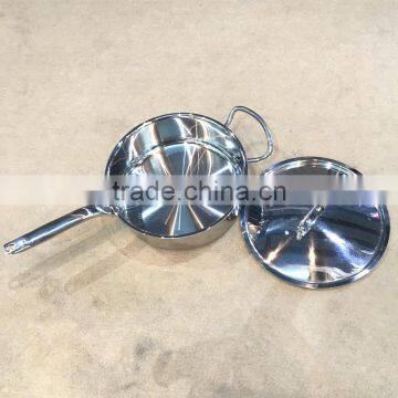 Mirror Polished 2.2mm 3ply Bottom Stainless Steel 304 Cooking Pot/single Handle Induction Soup Pot for Hotel photo-5