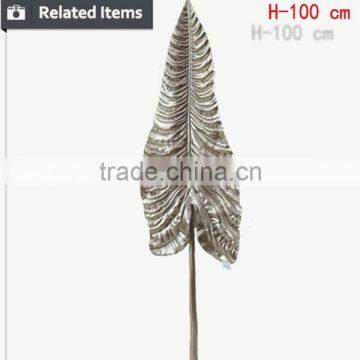 High Quality PU Artificial Decorative Dried Siliver Fake Leaves photo-4