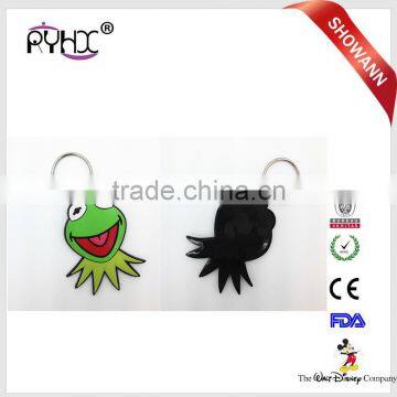 Silicone Metal Key Ring , Lovely Cute Cartoon PVC Silicone Key Ring Chain Tool Gift photo-1
