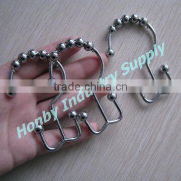 Wholesale 80mm Bathroom Metal Double Hook Curtain Ring