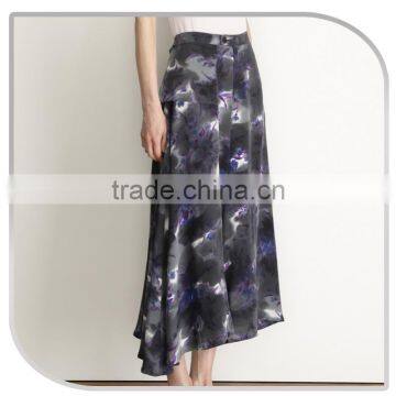 Floral Print Women Long Maxi Skirt photo-5
