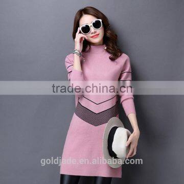 2017 Fashion Plain Hand Knitted Sweater Women Cashmere Sweater photo-2