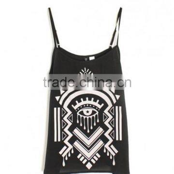 Spaghetti Strap Hot Sale Print Camisoles Casual Tank Fancy Tops for Girls photo-2