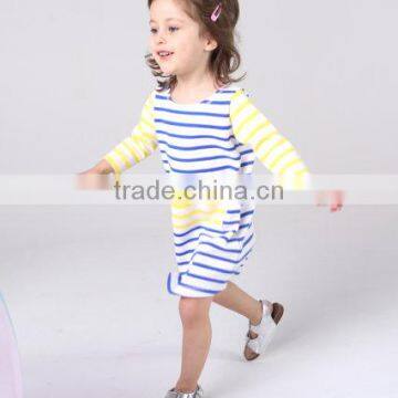 2017 New Arrival Baby Clothes Wholesale Hot Sale Cotton Cheap Blue Stripe Children's Boutique Fashion Adult Size Baby Girl Dress photo-3