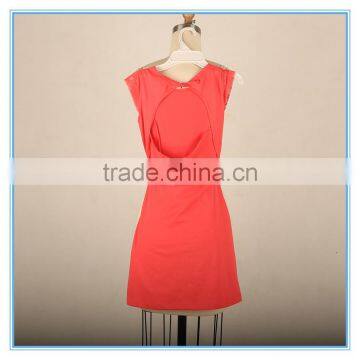 2016 New Model Backless Girl Party Wear Western Dress With Lace Waist photo-2