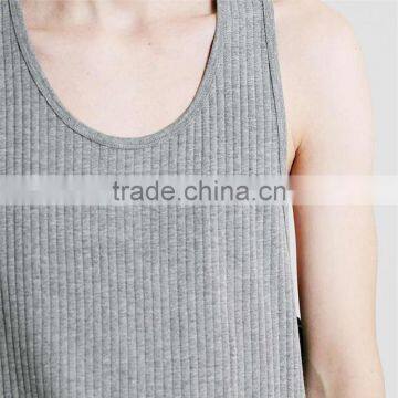 Slim Fit Plain Grey Loose Tank Tops Men Wholesale photo-3