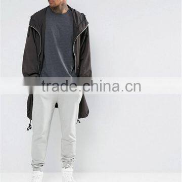 Mens Cotton/Polyester Sweatpants With Side Pockets Plain Skinny Drawstring Joggers In Gray photo-5