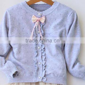 Namely Trendy Lastest Bow Ruffle Babies Girls Crochet Knit Sweater photo-2