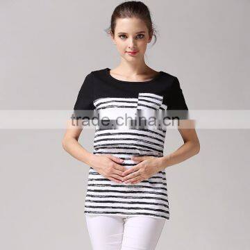 Bottoming Maternity Clothing Wild Breastfeeding Clothes Loose and Comfortable Nursing T-shirts photo-4