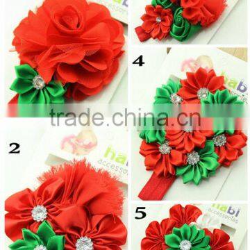 Cheap Sale Christmas Hair Accessories Girls Red Flower Pattern Headband photo-6