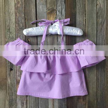 Boutique Children Clothes Wholesale Off Shoulder Girl Tops 2017 Hot Design Shirts Casual photo-3