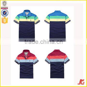 Plain Slim Fit Stretch Colorful Short sleeve Wholesale Striped Polo Shirts For Men 100% Cotton