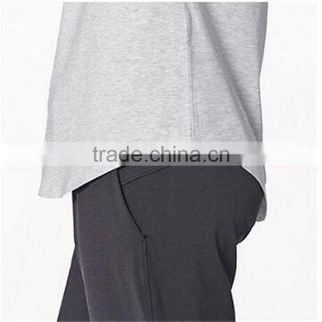 Blank Ladies Curved Hem 100% Brushed Cotton Lycra T-shirt photo-4