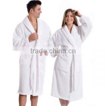 Unisex White Polar Fleece Robes