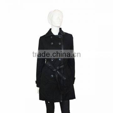 2014-2015 Coat Suits for Women Long Coat Women Double Breasted Black photo-2