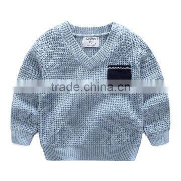 S33470W New Boy Sweaters Cotton Top Warm Knitted V-neck Sweater photo-4