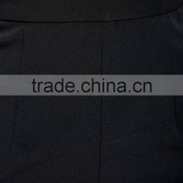 New Style Women Sleeveless Folded Mock Neck Black Jumpsuit 2015 photo-6