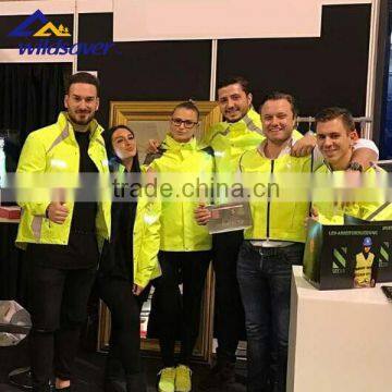 100% Polyester 3m Reflective LED Yellow Green Flashing Led Safety Vest photo-4